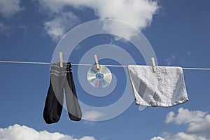 CD And Clothes On The Clothesline photo