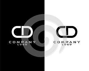 Cd, dc modern letter logo design with white and black color that can be used for business company.