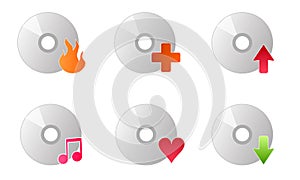 Cd disc burner music icons vector