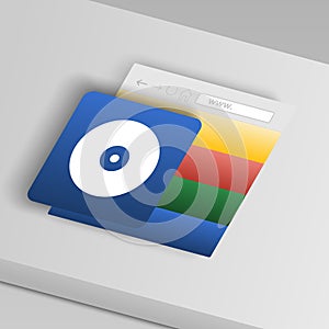 CD disc icon. From collection button icons