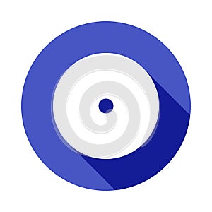 CD disc icon in Flat long shadow style
