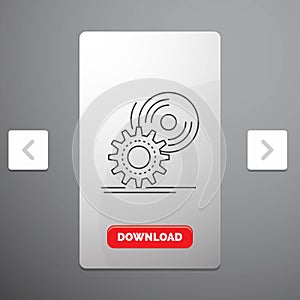 cd, disc, install, software, dvd Line Icon in Carousal Pagination Slider Design & Red Download Button