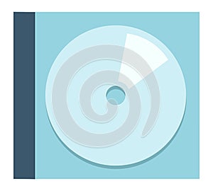 Cd disc in plastic case vector icon flat isolated