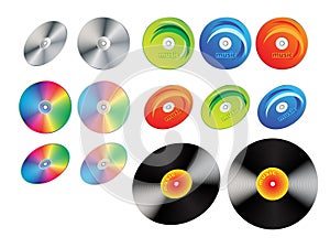 CD discs vinyl records