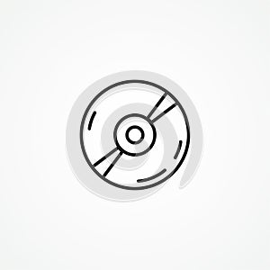CD disk line icon. Laser disk, compact disc, CD, DVD icon icon