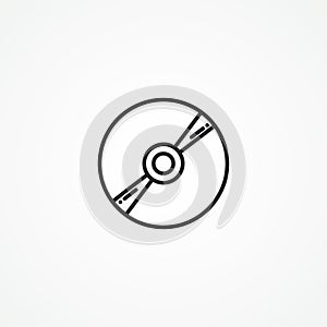 CD disk line icon.