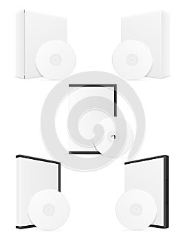 Cd and dvd bisk box case packing vector illustration