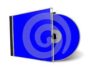 CD or DVD blank template blue for presentation layouts and design. 3D rendering