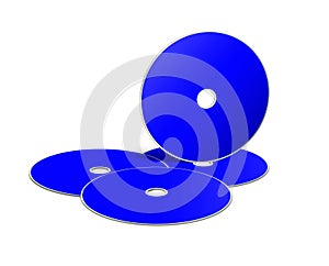 CD or DVD blank template blue for presentation layouts and design. 3D rendering