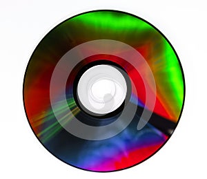 CD DVD compact optical disk storage medium with dust and scratches.