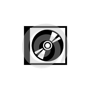 CD DVD Disc and Box Flat Vector Icon