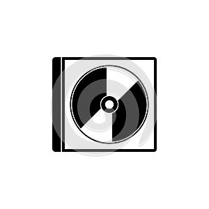 CD DVD Disc and Box Flat Vector Icon