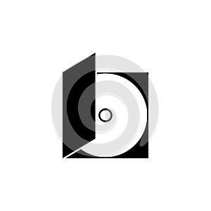 CD DVD Disc in Box Flat Vector Icon