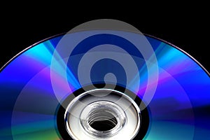 CD DVD disc recorded on black isolated