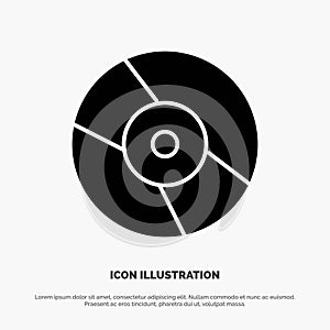 Cd, Dvd, Disk, Device solid Glyph Icon vector