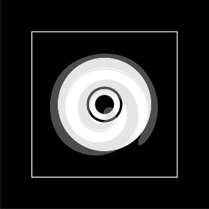 CD or DVD disk icon isolated on dark background