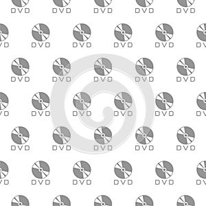 CD or DVD disk icon isolated seamless pattern on white background