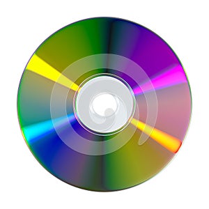 CD or DVD disk on white background