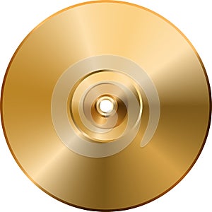 CD DVD golden disc isolated on transparent background