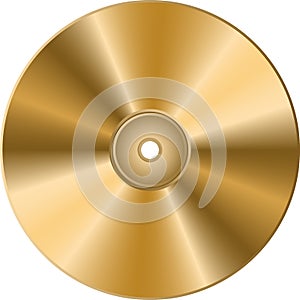 CD DVD golden disc isolated on transparent background