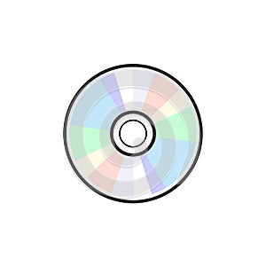 CD DVD icon disc vector blank illustration. Compact disk dvd music audio