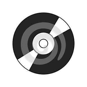 CD or DVD icon isolated on white backgound. Compact Disc digital optical disc data storage.