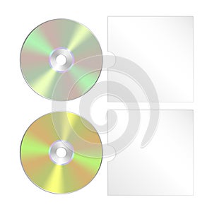 Cd, dvd isolated icon. Compact disc realistic set