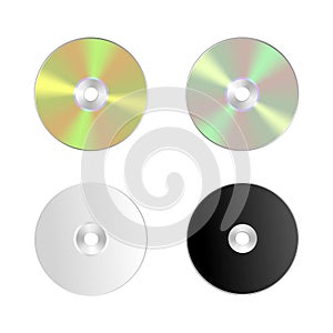 Cd, dvd isolated icon. Compact disc realistic set