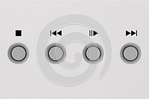 CD or DVD Metal Control Knobs on Aluminum Panel. 3d Rendering