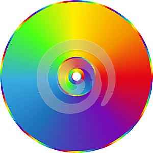 CD DVD rainbow disc isolated on transparent background