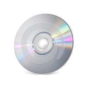 CD or DVD ROM disk for music, video, movie or data storage isolated on white