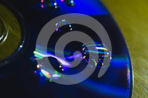 CD DVD WITH WATER DROPS