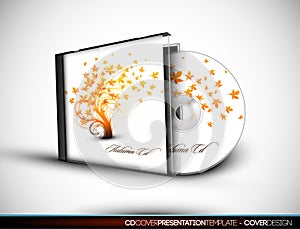 CD Flourish Cover Design with 3D Presentation Temp