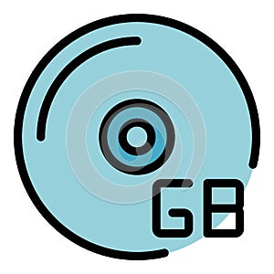 Cd gigabyte icon vector flat