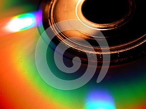 Kompaktný disk žiara makro 