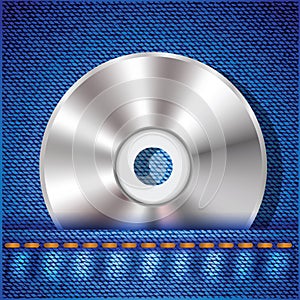 CD on a jeans background