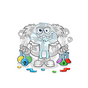 CD mad scientist illustration. character vector
