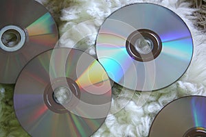 CD media, cds, Compact Disc, DvD, Music discs. Audio Hobby, Sound, Rainbow colors.