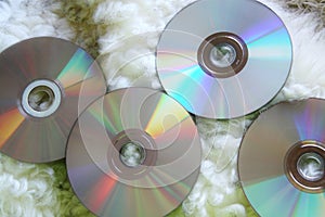 CD media, cds, Compact Disc, DvD, Music discs. Audio Hobby, Sound, Rainbow colors.