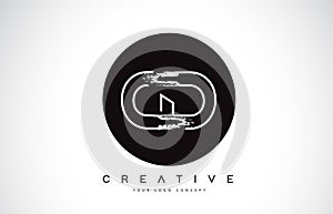 CD Modern Leter Logo Design with Black and White Monogram. Creative Letter Logo Brush Monogram.