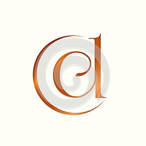 CD monogram logo signature icon. Elegant lowercase alphabet initials.