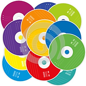 CD Pile Colored Labels