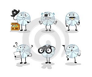 CD Pirate group character. cartoon mascot vector