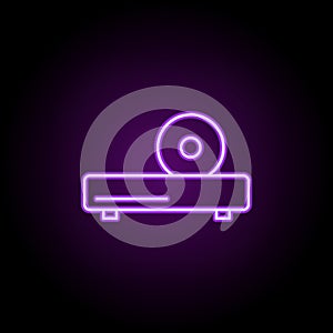 CD player neon icon. Elements of web set. Simple icon for websites, web design, mobile app, info graphics