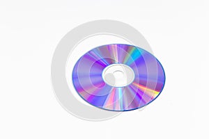 CD-ROM disc with rainbow reflective light isolated