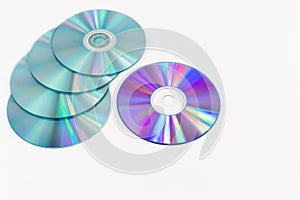CD-ROM disc with rainbow reflective light isolated