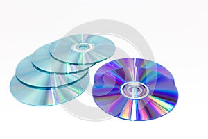 CD-ROM disc with rainbow reflective light isolated