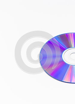 CD-ROM disc with rainbow reflective light isolated