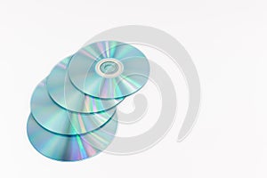 CD-ROM disc with rainbow reflective light isolated