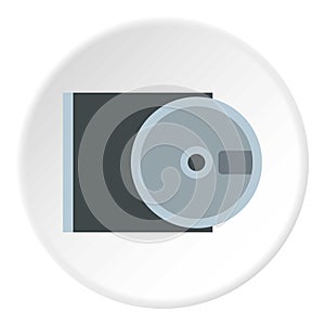 CD rom and disk icon, flat style
